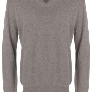 N.Peal Cashmere 'Burlington' Pullover mit V-Ausschnitt in Grau für Herren