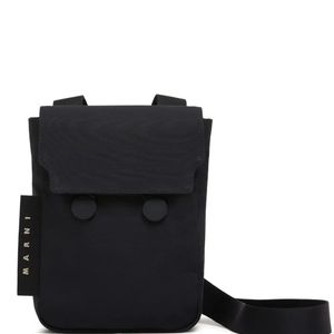 Marni Black Crossbody Bag With Logo Lettering for men