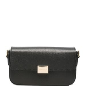 Marc Ellis Black Ezra Do Logo-Plaque Pebbled-Effect Shoulder Bag