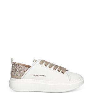 Alexander Smith White Wembley Embellished Low-Top Sneakers