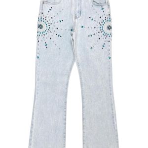 GUAPI Blue Embellished Flared Jeans for men