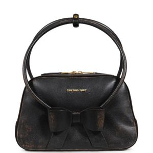 ShuShu/Tong Black Bow-Detail Distressed Tote Bag