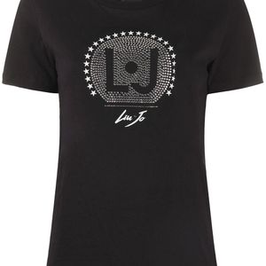 Liu Jo ラインストーンロゴ Tシャツ ブラック