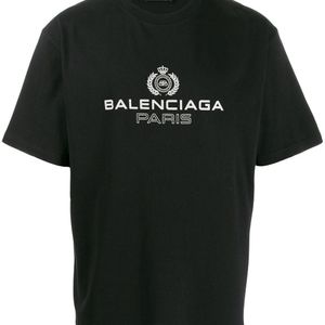 メンズ Balenciaga ロゴ Tシャツ ブラック