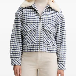Levi's Blue '90S Check Faux-Fur Jacket