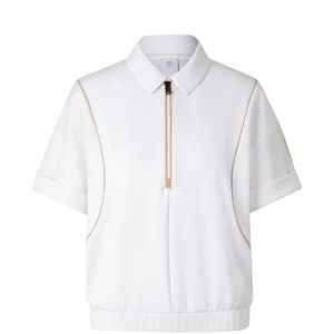 Bogner White Finya Polo-Collar Top