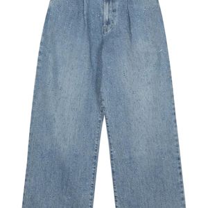 Halfboy Blau Weite Jeans Mit Logo-Patch