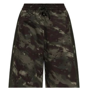 Adidas Grey Camouflage-Print Logo-Embroidered Shorts