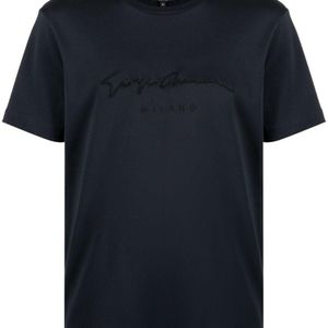 メンズ Giorgio Armani ロゴ Tシャツ ブルー