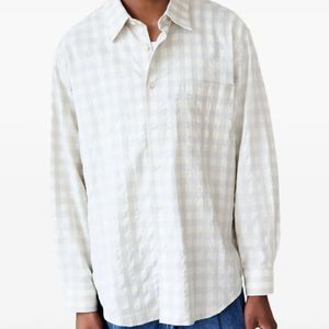 Carter Young White Check-Pattern Shirt for men