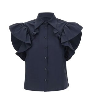 Kaos Blue Ruffled Shirt