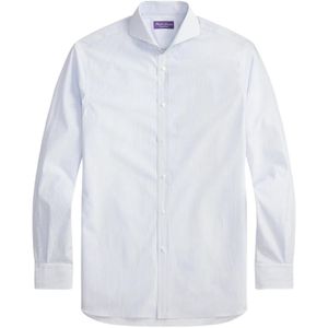 Ralph Lauren White Striped Cutaway-Collar Shirt for men