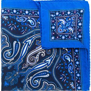 Printed design square scarf Etro pour homme en coloris Bleu