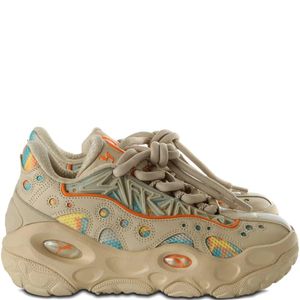 PUMA Natural Perforated Pattern Lace-Up Trainers