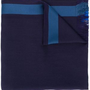 Loewe ロゴ ストライプスカーフ ブルー