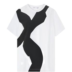 Comme des Garçons Black Abstract-Print Cotton T-Shirt for men