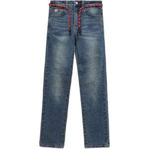 A Bathing Ape Blue Appe Braided Straight-Leg Jeans