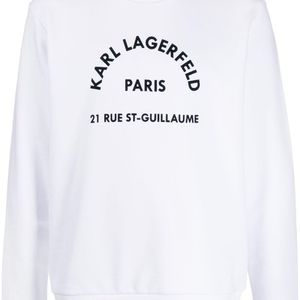 メンズ Karl Lagerfeld ロゴ スウェットシャツ ホワイト