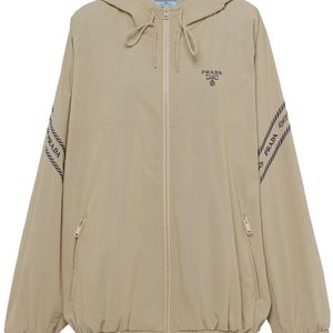 Prada Natural Embroidered Cotton-Blend Jacket