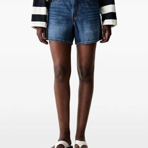 Levi's Blue Cinch Logo-Patch Denim Shorts