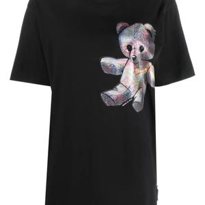 Philipp Plein Black Teddy Bear-Print Cotton T-Shirt