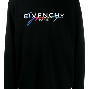 メンズ Givenchy ブラック シグネチャ ロゴ スウェットシャツ