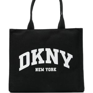 DKNY Black Medium Logo-Print Tote Bag