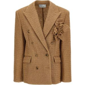 GIUSEPPE DI MORABITO Brown Braided-Flowe Blazer
