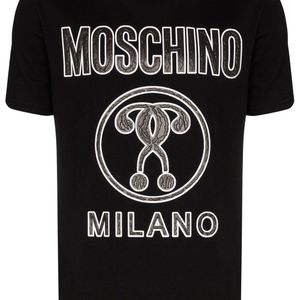T-shirt con stampa di Moschino in Nero da Uomo