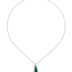 Kimberly Mcdonald Metallic Teardrop Garnet Pendant Necklace