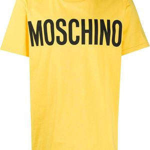 メンズ Moschino ロゴ Tシャツ イエロー