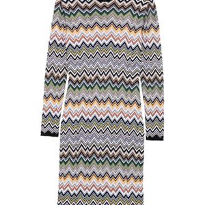 Missoni Grey Zig-Zag High-Neck Midi Dress