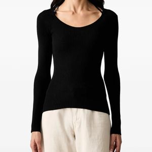 Guess Black Logo-Lettering Ribbed-Knit Sweater