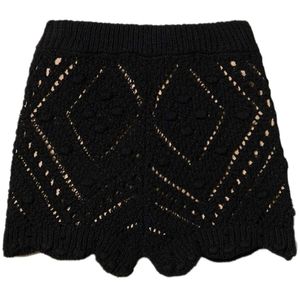 Twinset Black Openwork Shorts