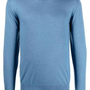 Fedeli Blue Crew Neck Jumper for men