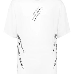 Philipp Plein White Cotton Round Neck T-Shirt Body Lines for men
