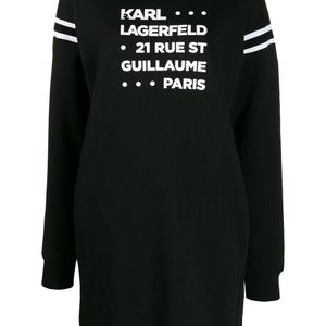 Karl Lagerfeld プリント スウェットドレス ブラック