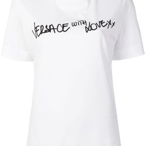 Versace スローガン Tシャツ ホワイト