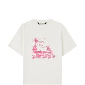Palm Angels Pink Graphic Print Ribbed T-Shirt for men