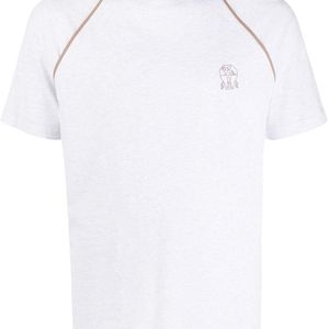 T-shirt a girocollo di Brunello Cucinelli in Grigio da Uomo
