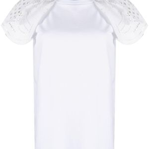 Alberta Ferretti Weiß T-Shirt mit Spitze