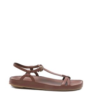Roberto Del Carlo Brown Zeus Buckle-Strap Sandals