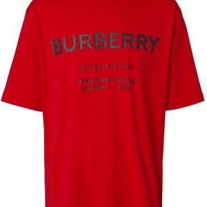 メンズ Burberry ロゴ Tシャツ レッド