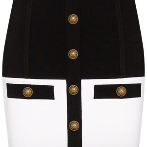 Balmain バイカラー スカート ブラック