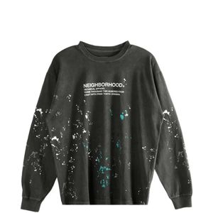 Neighborhood Black Splatter-Paint Long-Sleeve Sweatshirt for men