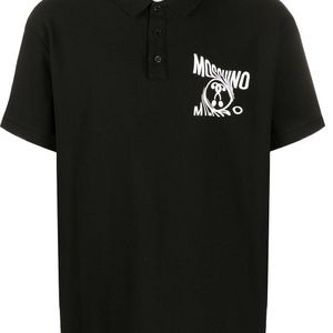 メンズ Moschino ロゴ ポロシャツ ブラック