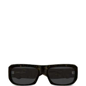 Saint Laurent Black Lunettes De Soleil Rectangulaires À Effet Écailles De Tortue for men