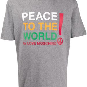 メンズ Love Moschino ロゴ Tシャツ グレー