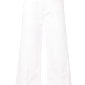 Jeans crop a gamba ampia di MSGM in Bianco