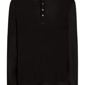 Dolce & Gabbana Black Buttoned Long-Sleeve T-Shirt for men